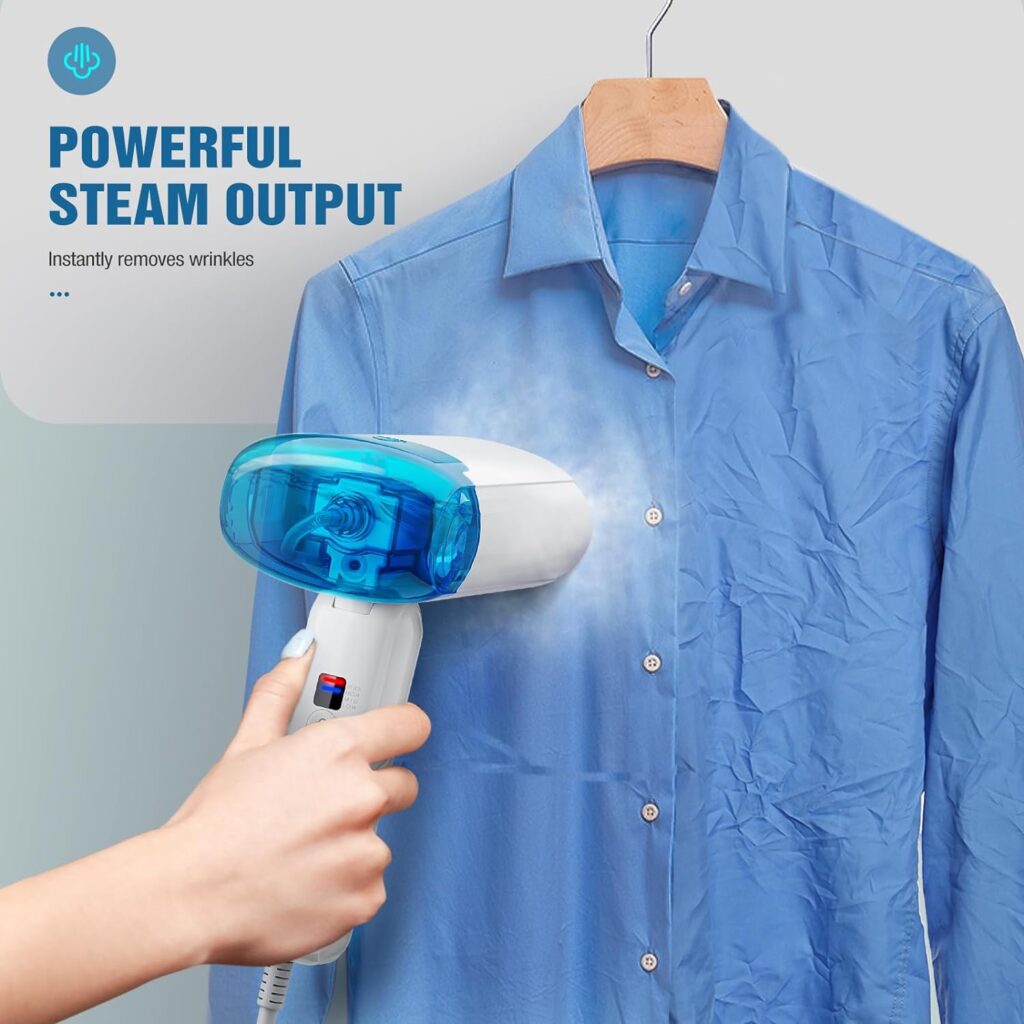 powerful steam output 熨衣服去皱对比